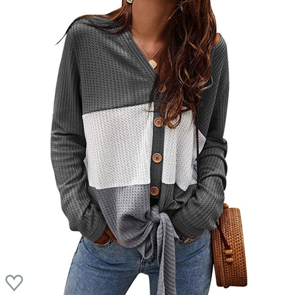 Imported Sweaters - 🌺GRAY Tie Front Knit Cardigan🌺 Imported Sweaters - 🌺GRAY Tie Front Knit Cardigan🌺